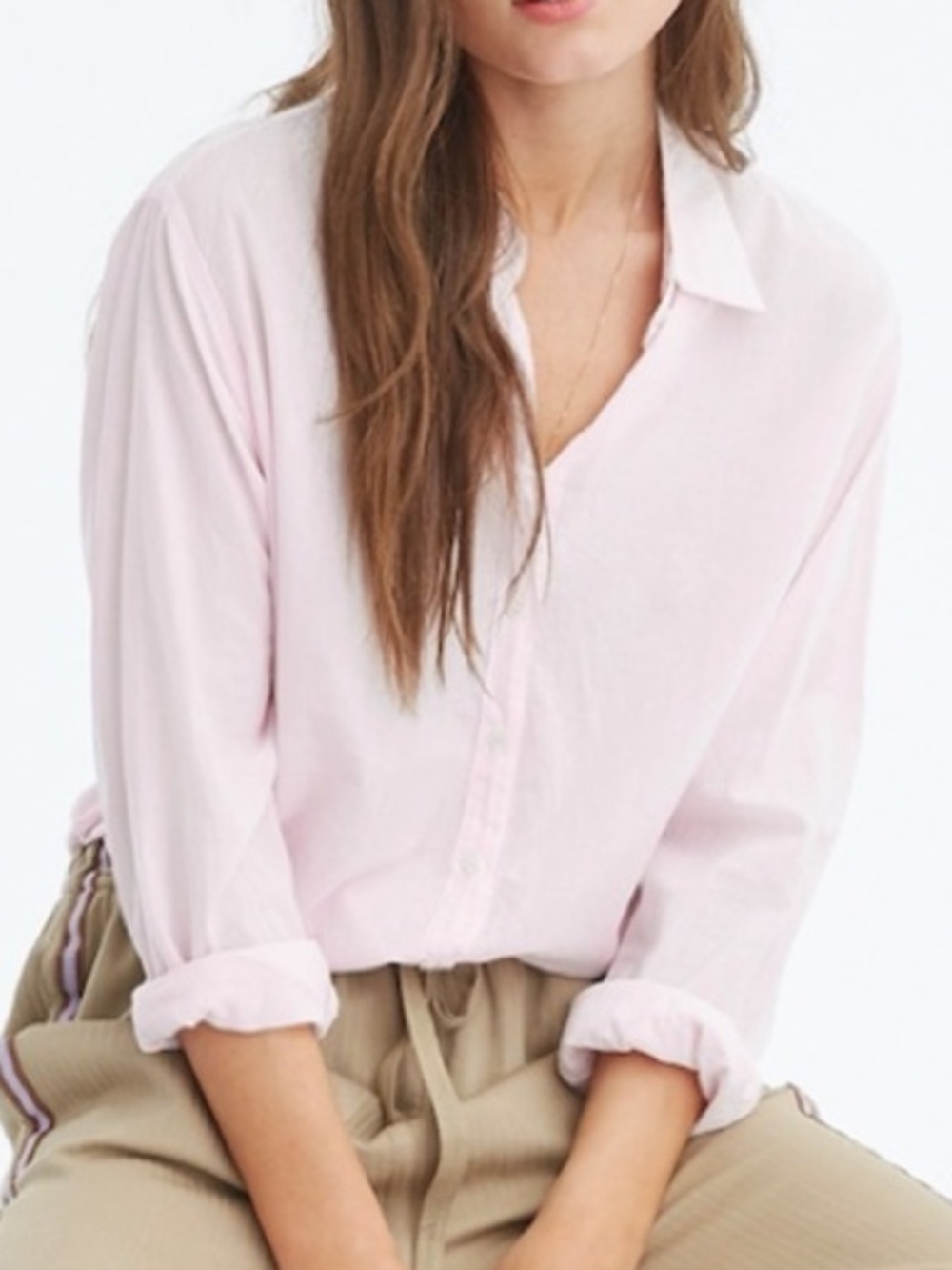 Xirena Beau Shirt Button Down Light Pink 100% Cotton Medium